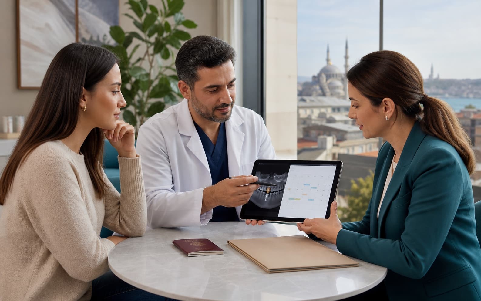 Imaging and treatment-plan review before dental implant travel to Turkey